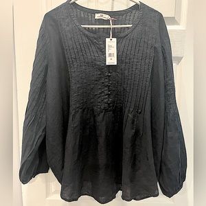 Vineyard Vines Woven Top Lenin Jet Black 2x